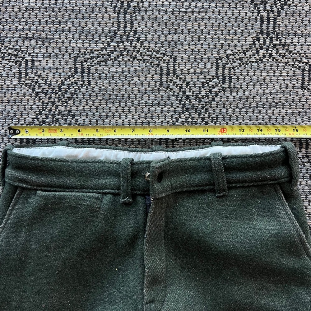 Vintage Big Bill Pants Mens 31x28 Forest Green Wool Hunting 1970s Zipper Cuff - Picture 7 of 7
